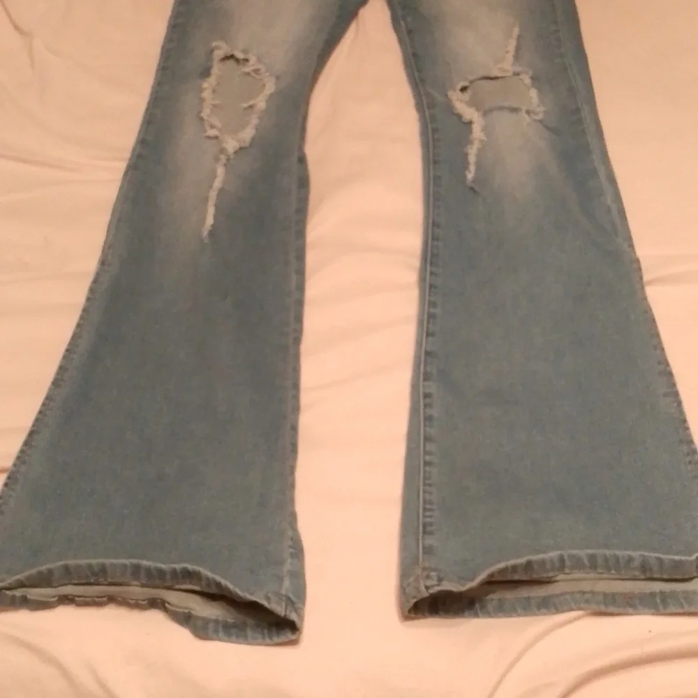 Vibe & Rant Flare Bottom High Rise Jeans - Picture 2 of 8